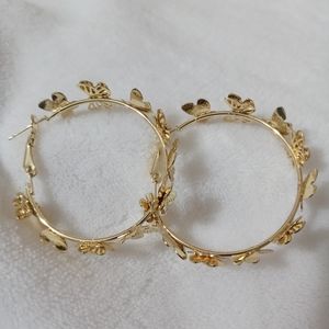 Butterfly hoop earrings